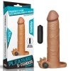 Przedłużka penisa Pleasure X Tender Vibrating Penis Sleeve Brown +7.5cm